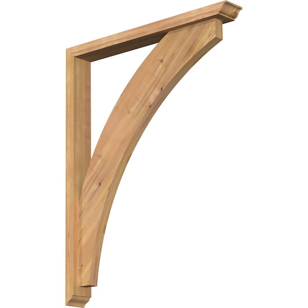 Ekena Millwork Thorton Traditional Smooth Bracket w/ Offset Brace, Western Red Cedar, 3 1/2"W x 28"D x 36"H BKT0402X28X36THR01SWR - main
